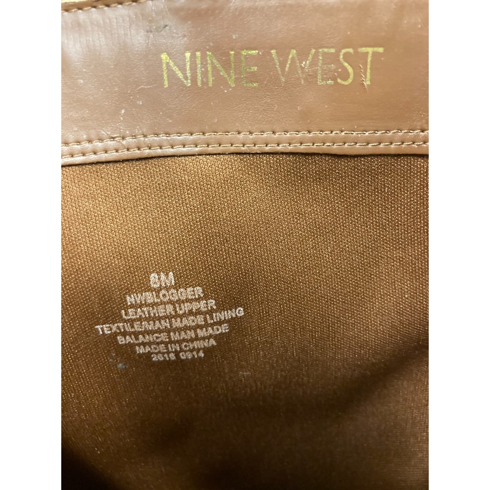 Nine West Blogger Leather Knee-High Riding Boots Women's Brown Side-Zip - 8M - Picture 10 of 10